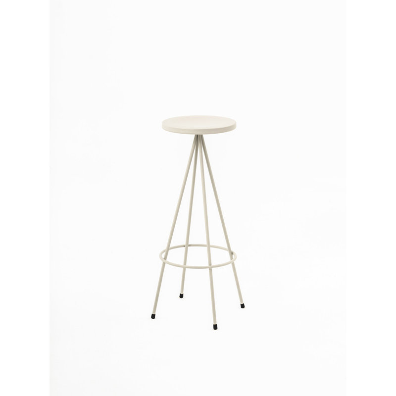 Anakie Powder Coated Steel Outdoor Stool, Silk Grey