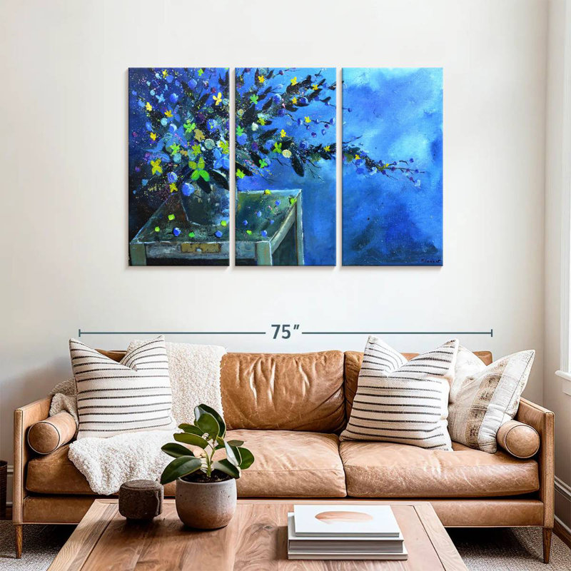 Nature morte bleue Harnek III, H 36 po x l 57 po