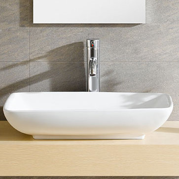 Modern Ceramic Rectangular Vessel Bathroom Sink