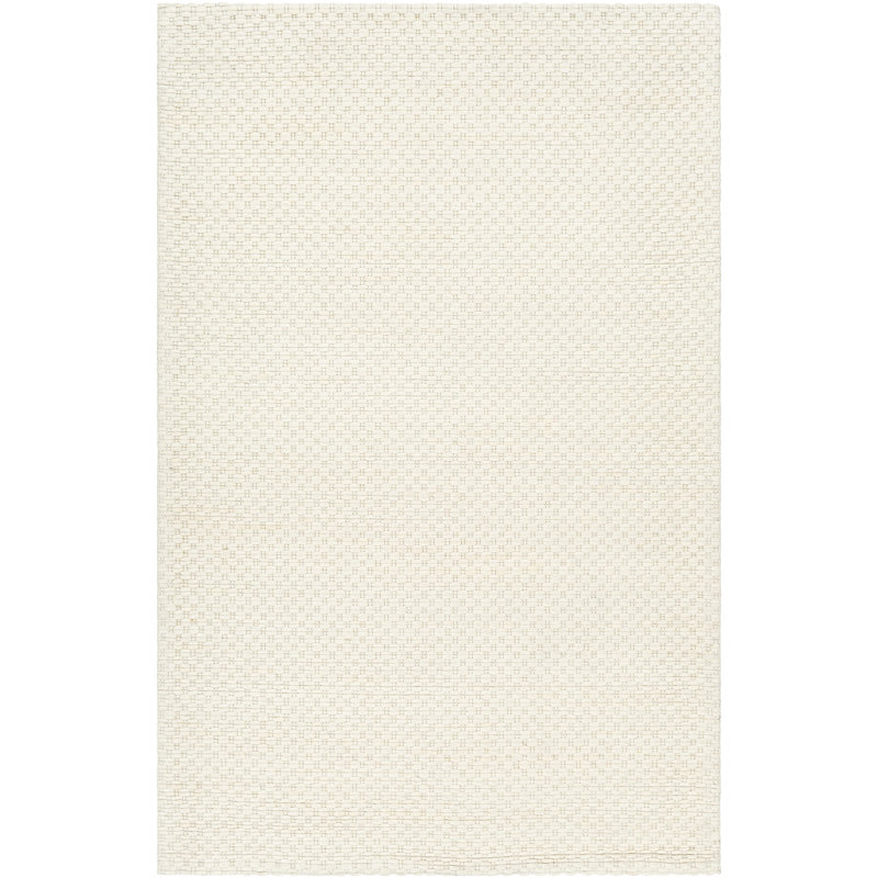 Rectangle Venette Polyester/Wool Area Rug in Cream, Rectangle 2' x 3'