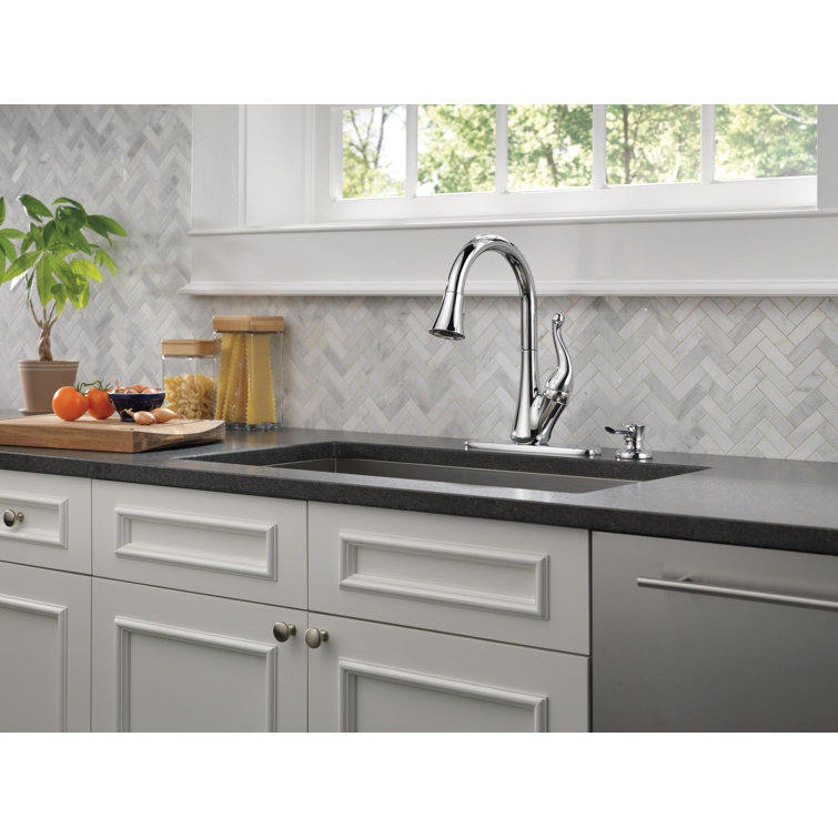 Talbott Pull Down Sprayer Kitchen Sink Faucet with Matching Soap Dispenser