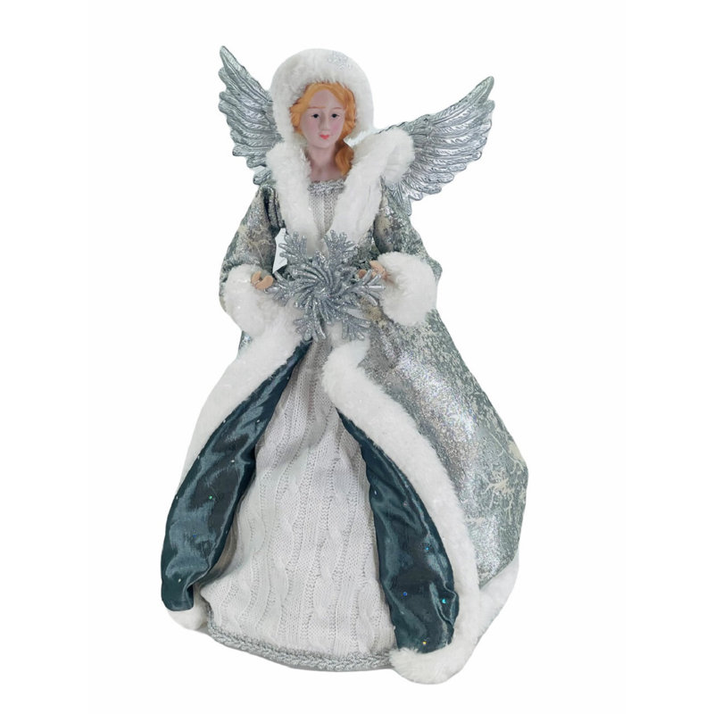 Ange hivernal avec flocon de neige blanc argenté
