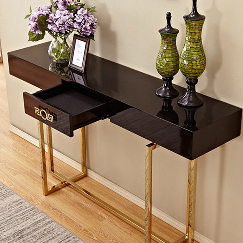 Console Modern Luxury, Noir, H 35,4 po x l 43,3 po x P 13,8 po