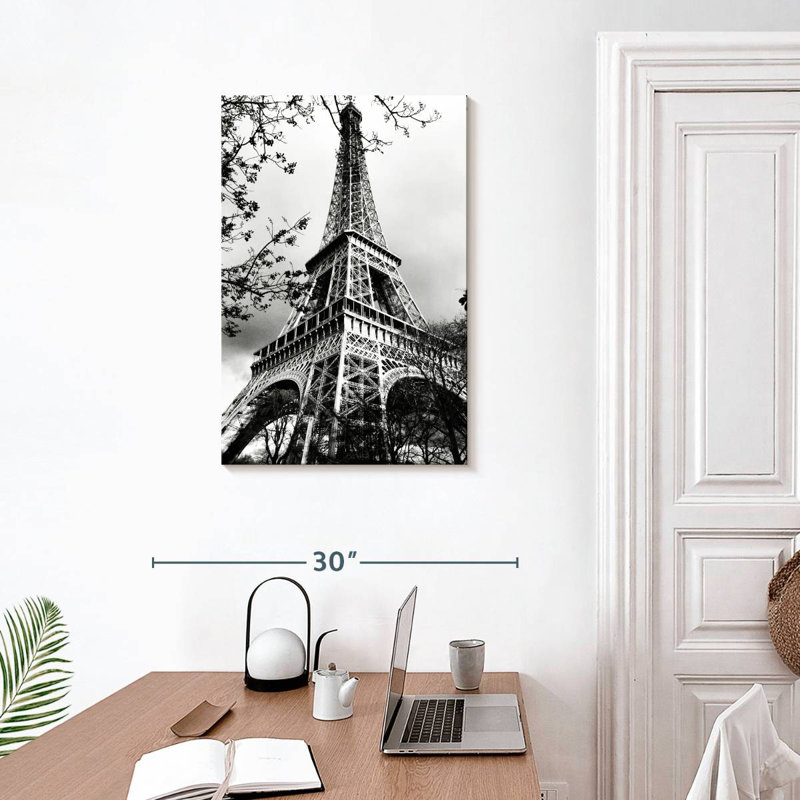 BW Eiffel Tower, 30" H x 20" W