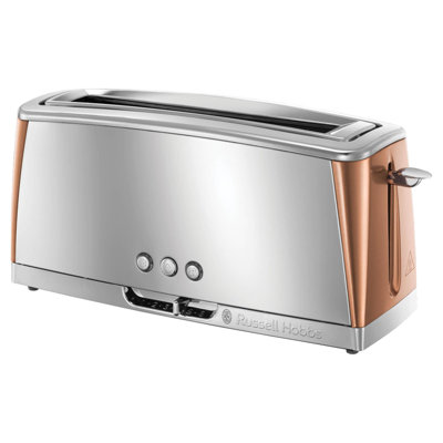 Russell Hobbs Luna Copper Slice Toaster Long Slot with Lift