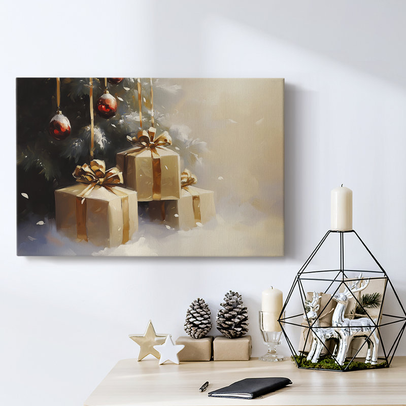 Art des Fêtes de Noël - Toile tendue avec châssis - Série 3-Cxxxi, H 16 po x l 24 po