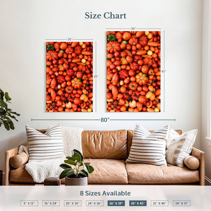Yarlin Red And Orange Vegetables, 39" H x 26" W
