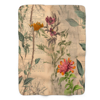 Jeté en sherpa Bla Botanical Paper Craft - 1 pièce