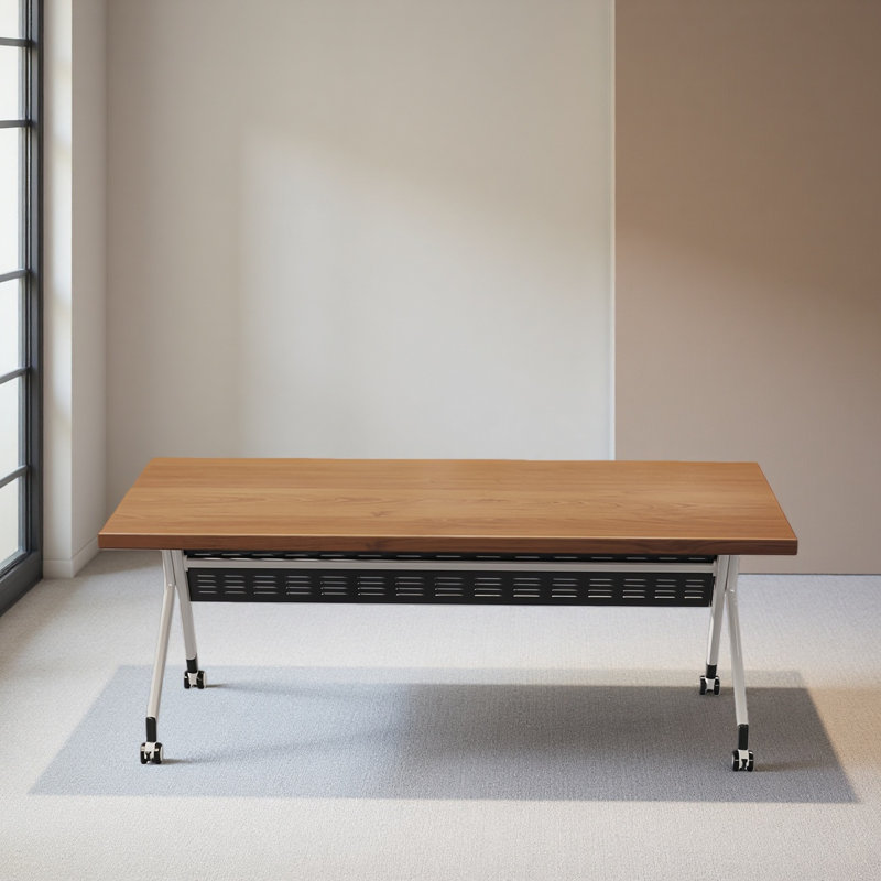 Foldable Mobile Solid Wood Training Table
