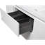 Meuble-lavabo flottant moderne 48 po avec lavabo en résine, armoire de rangement murale, tiroirs à fermeture en douceur, finition blanc brillant