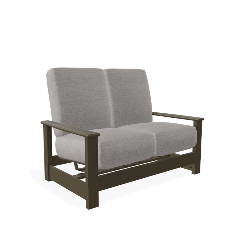 Causeuse profond avec coussins Leeward, Toile granit Sunbrella®, Bois de plage