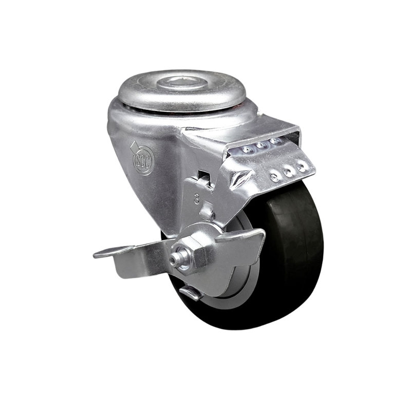4-Piece Polyurethane Caster Set, Black