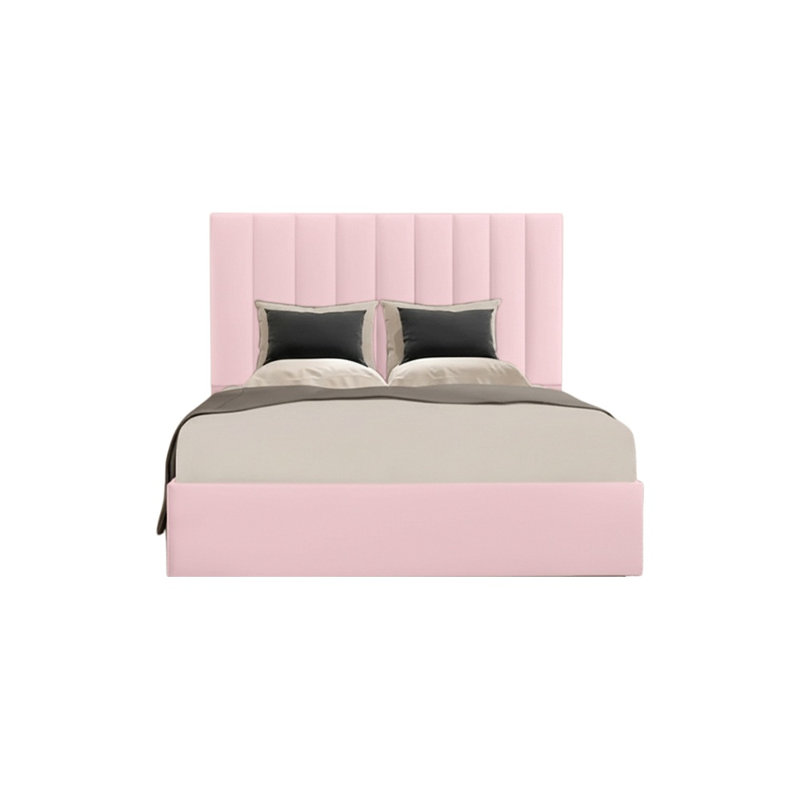 Besar Upholstered Ottoman Storage Bed, Single (3'), Pink