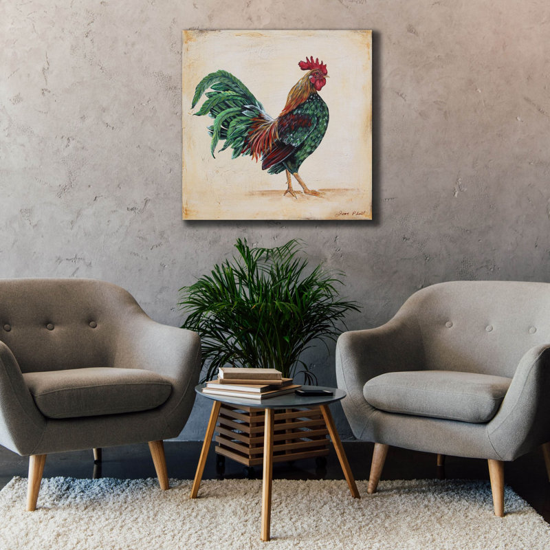  «Rooster-i» par Jean Plout, art mural sur toile, H 37 po x l 37 po x P 1,5 po