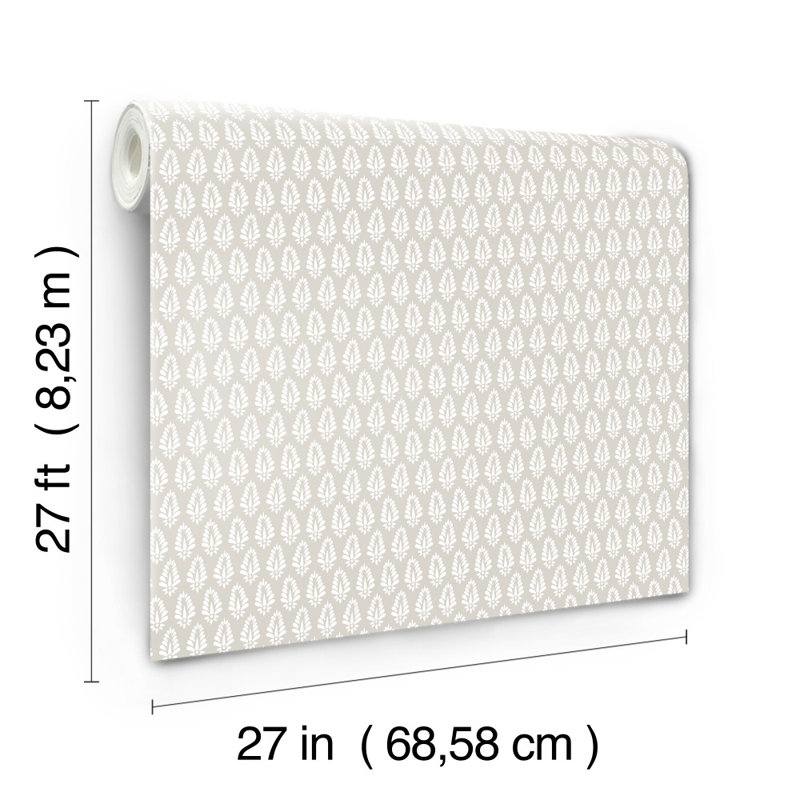 Rouleau de papier peint L 27 pi x l 27 po Mehndi, Taupe