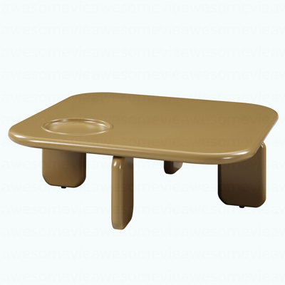 Table basse brun jaunâtre ultrabrillant