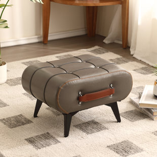 Faux Leather Handable Upholstery Ottoman,Foot Rest Footstool