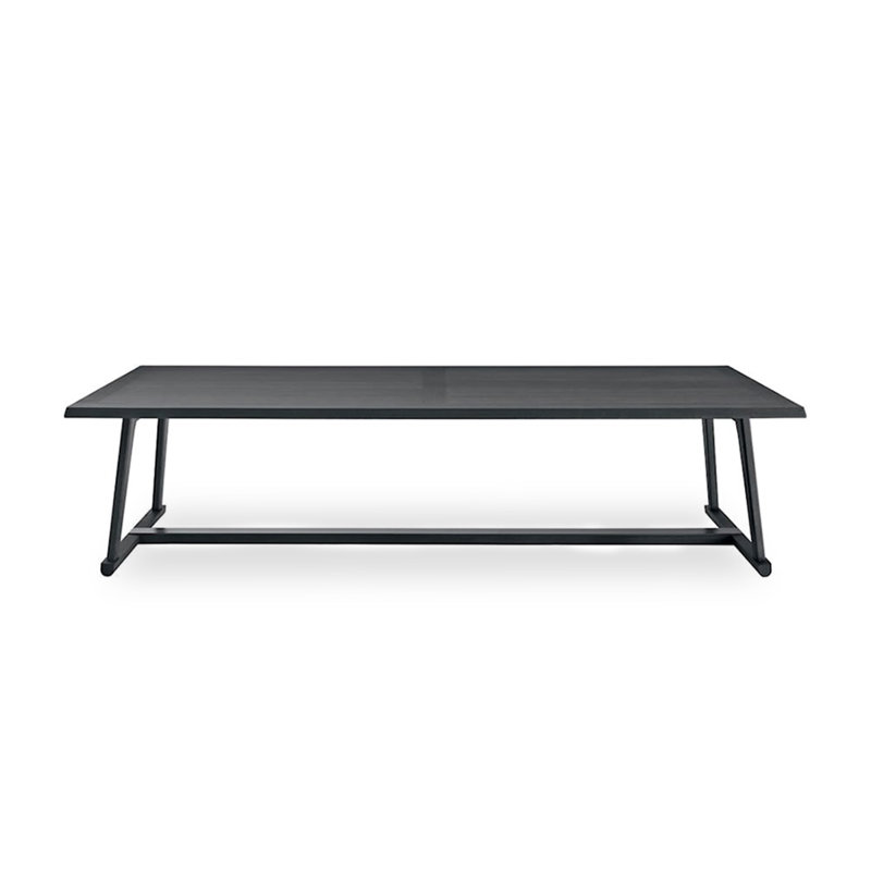 Simple rectangular solid wood dining table, 29.53" H x 78.74" L x 31.50" W
