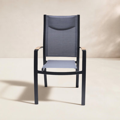 Chaise de salle à manger d'extérieur empilable en aluminium thermolaqué Briceton