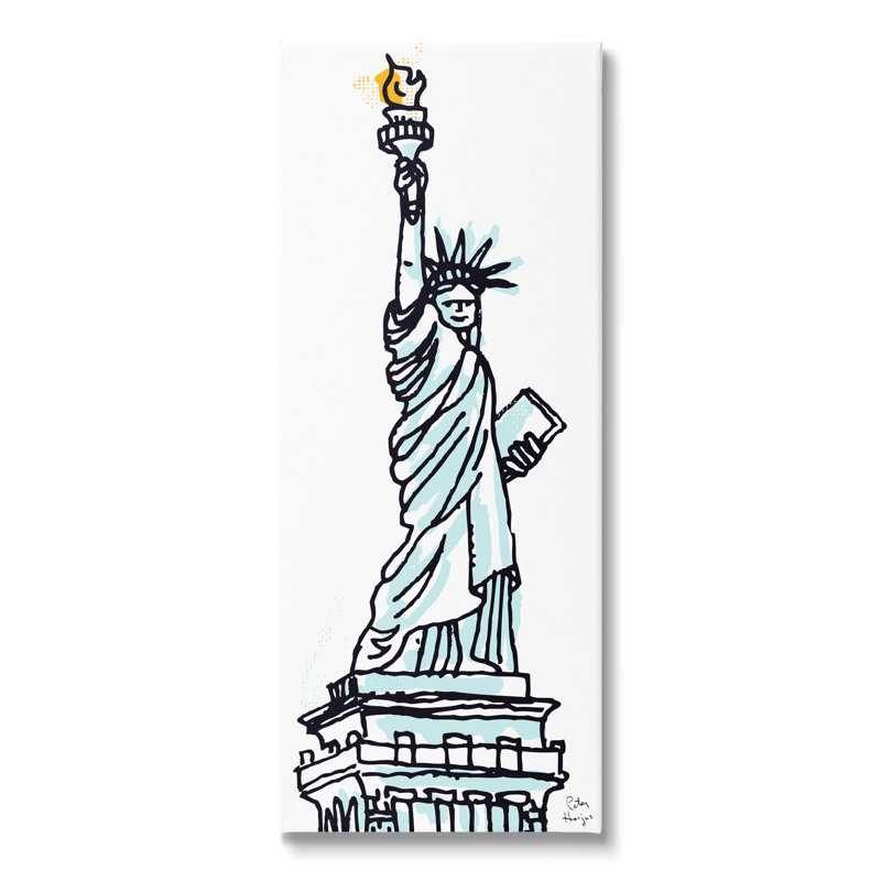 Statue de la Liberté, art mural sur toile par Peter Horjus, H 40 po x l 17 po x P 1,5 po