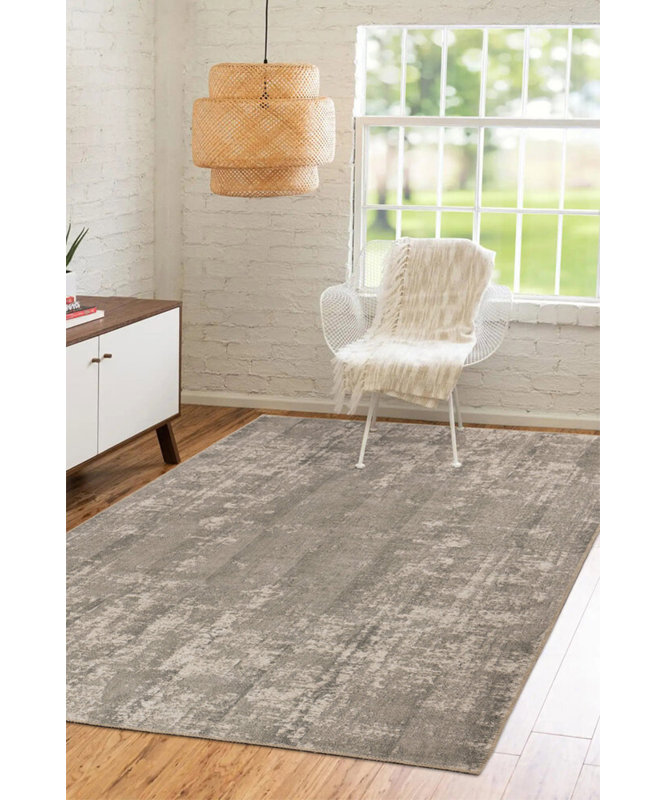 Tapis décoratif moderne à motif tissé gris, Tapis de couloir 2 pi 5 po x 5 pi