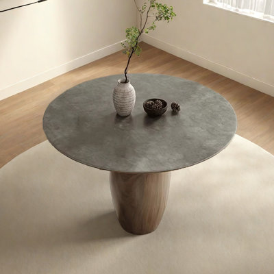 Table de salle à manger ronde en ardoise matte