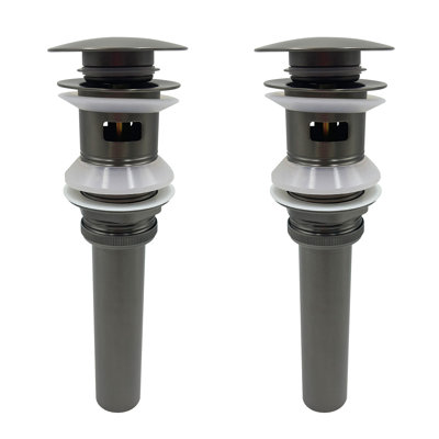 2 Pcs Bathroom Sink Drain With Overflow, Vessel Sink Lavatory Vanity Pop Up Drain Stopper, 304 Stainless Steel
