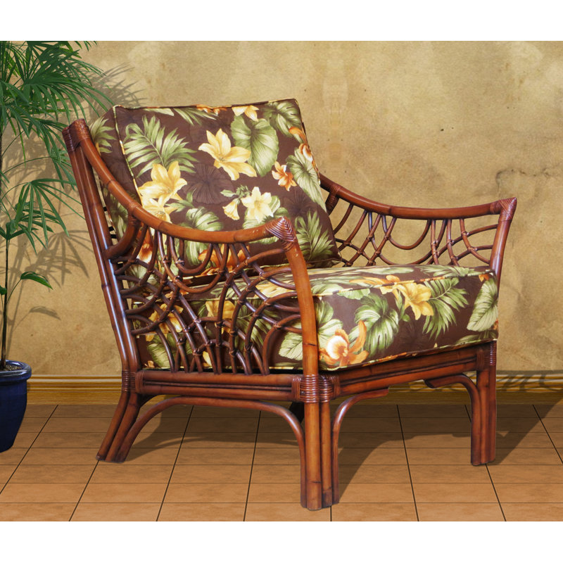 Rainey Upholstered Armchair, Brownwash, Bosphorous 100% Cotton