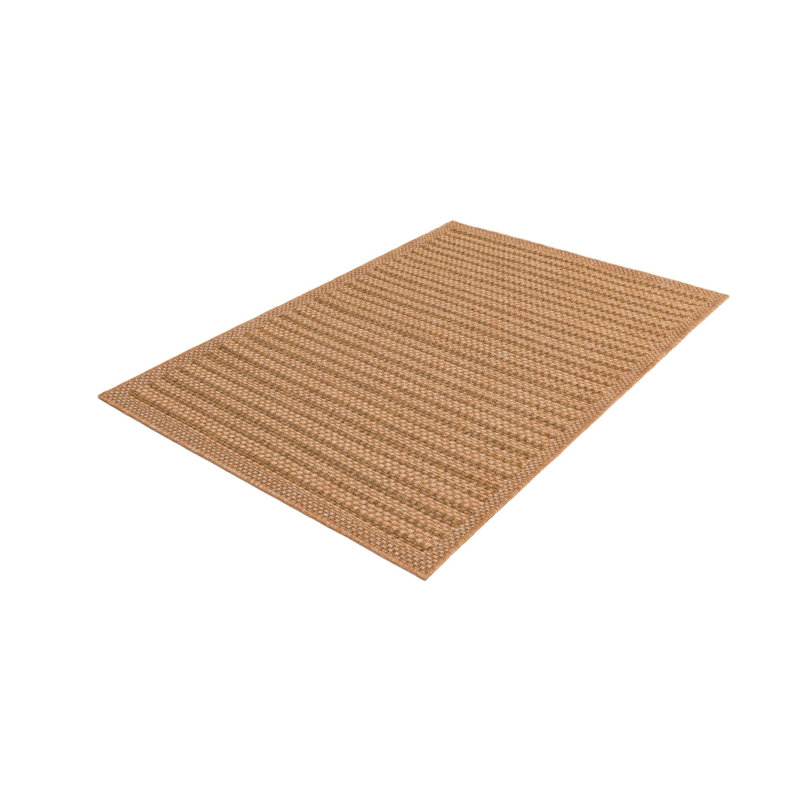 Tapis rayé brun clair intérieur / extérieur, Rectangle 10 pi x 13 pi 1 po