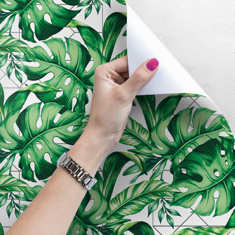 Kempinski Leaves Geometric Wallpaper, 208 x 146cm