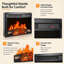 24.04'' W Antique Black Electric Fireplace Insert with 5000 BTU