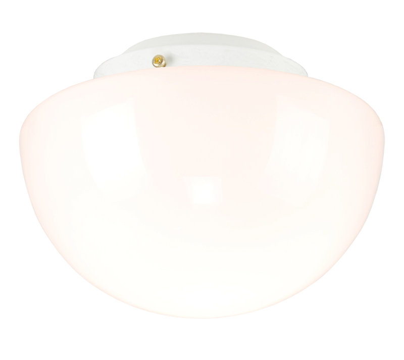 Glass Flush Mount, Lacquered White
