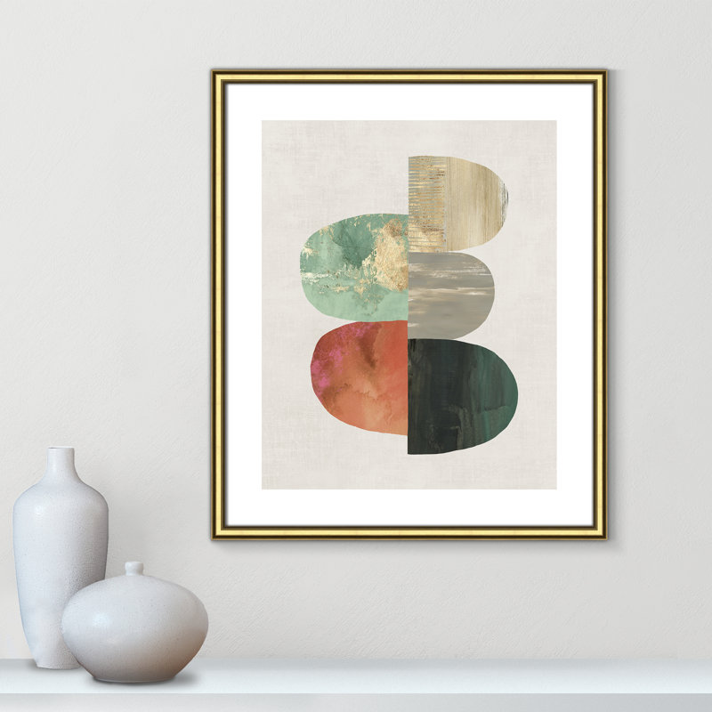 Westcreek Evolving Energy I - Painting Print, Picture Framed Paper, 35.5" H x 25.5" W, Gold Bead