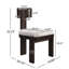 2 chaises de salle à manger rembourrées: tissu de siège gris, bois d'hévéa brun foncé, support de 330 lb, chaises de maison polyvalentes: mousse, pieds en bois d'hévéa, poids, design élégant-981286176