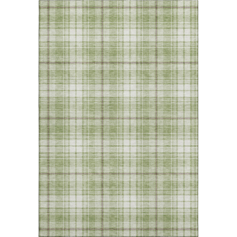 Premium Machine Washable Lyndhurst AMF993 Plaid Rug, Rectangle 9' x 12'
