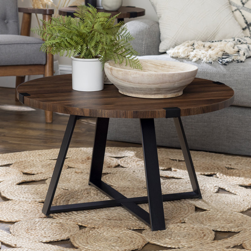 Irvine Cross Legs Coffee Table, Dark Walnut