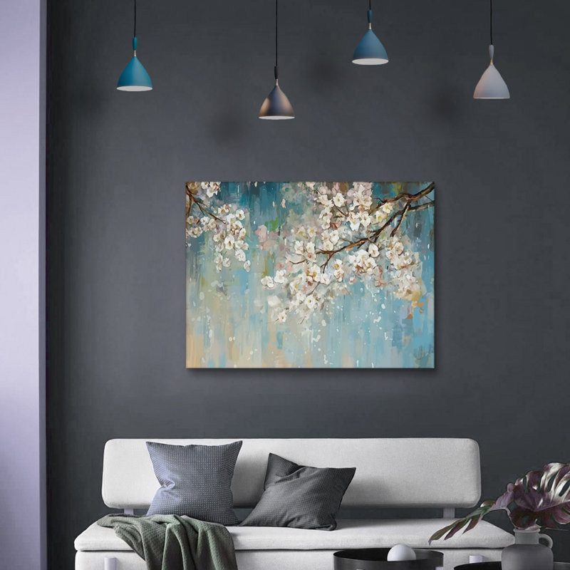 Sakura, aquarelle sur toile, H 12 po x l 18 po x P 1,5 po