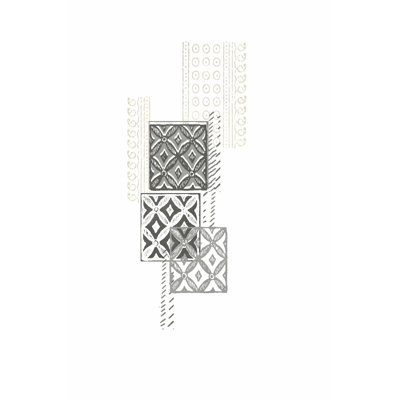 Block Print Composition II by June Erica Vess - Wrapped Canvas Graphic Art