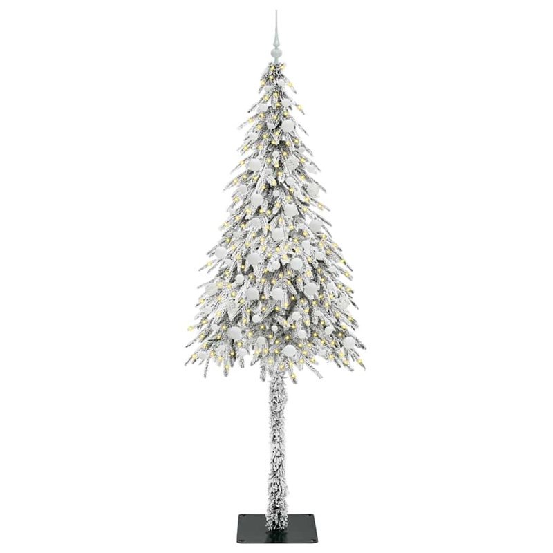 Christmas Tree with 150 LEDs PE and Steel, 6.89' H, White