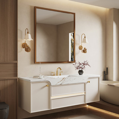 French retro cream style bathroom cabinet