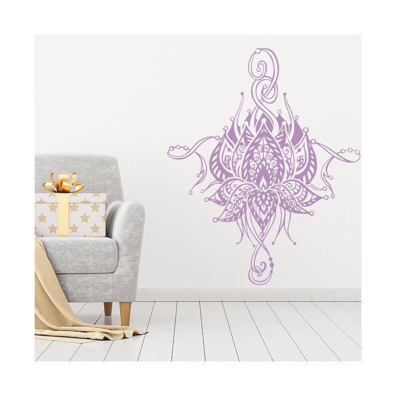 Décalcomanie murale fleur lotus Buller, Lilas