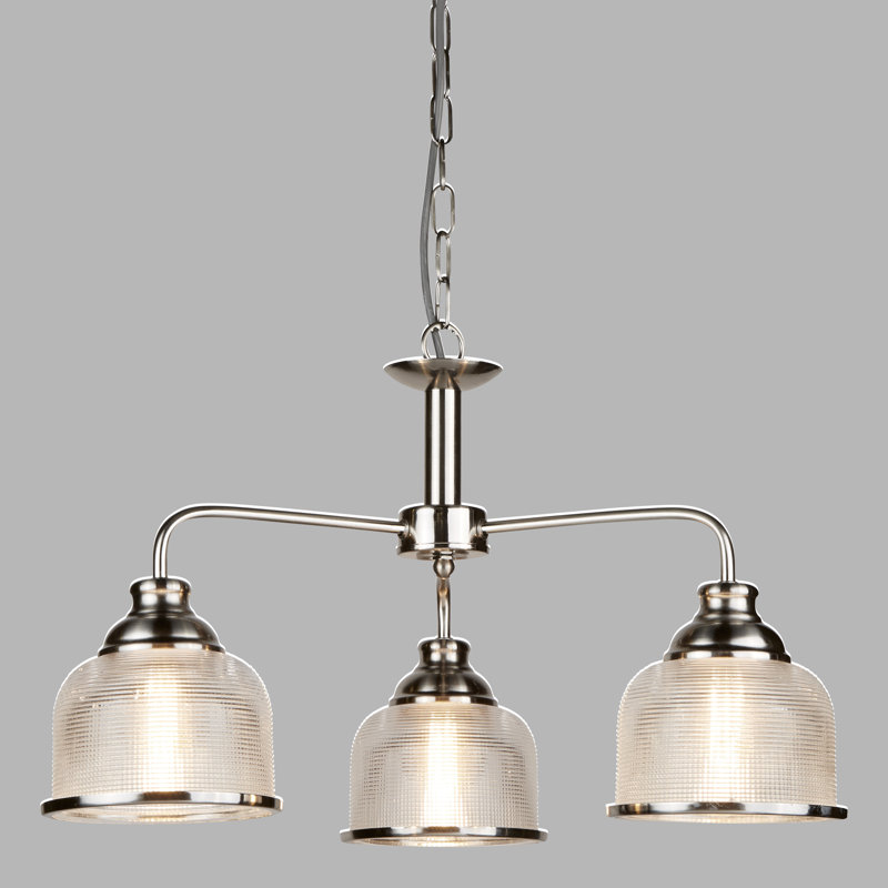 Georgetown Candle Style Chandelier, 56cm W, Satin Silver