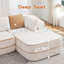 "Canapé-lit avec chaises doubles, tissu de velours en peluche, conception symétrique moderne, canapé de salon confortable en blanc