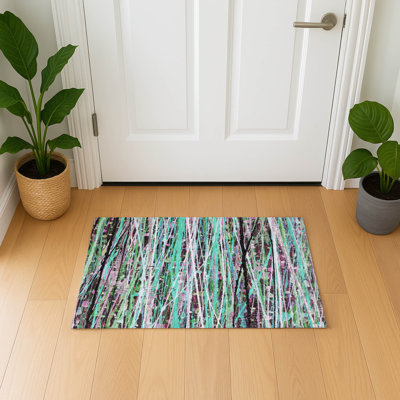 Premium Machine Washable Mayfield AMF2125 Striped Rug