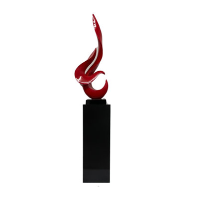 Aj Flame Resin Handmade Floor Sculpture with Base