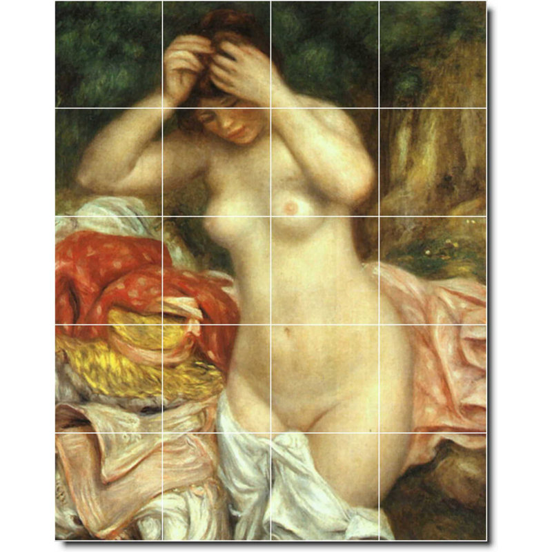 Carreau de peinture murale 32 po x 40 po 8 po x 8 po, Auguste Renoir, peinture de nu W07366
