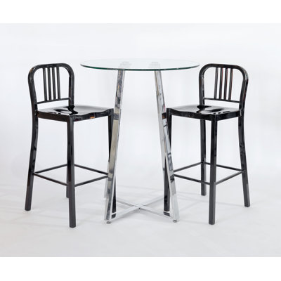 Shara 2 -Person Glass Dining Set