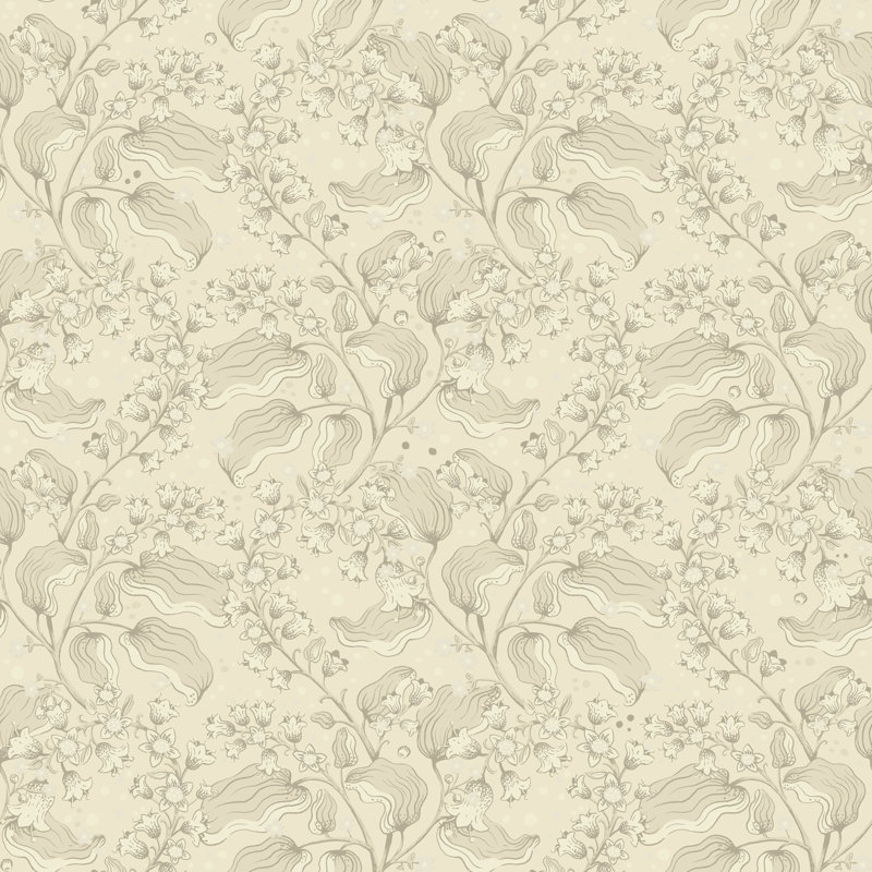 Papier peint floral Syren, Vert