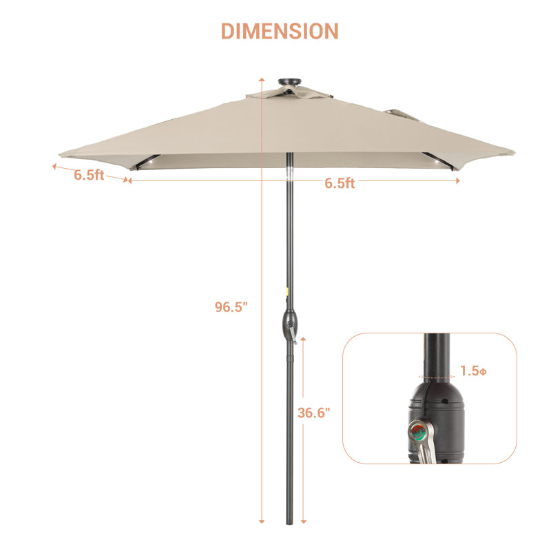 Parasol de marché carré 78 po Rukhsaar, Beige