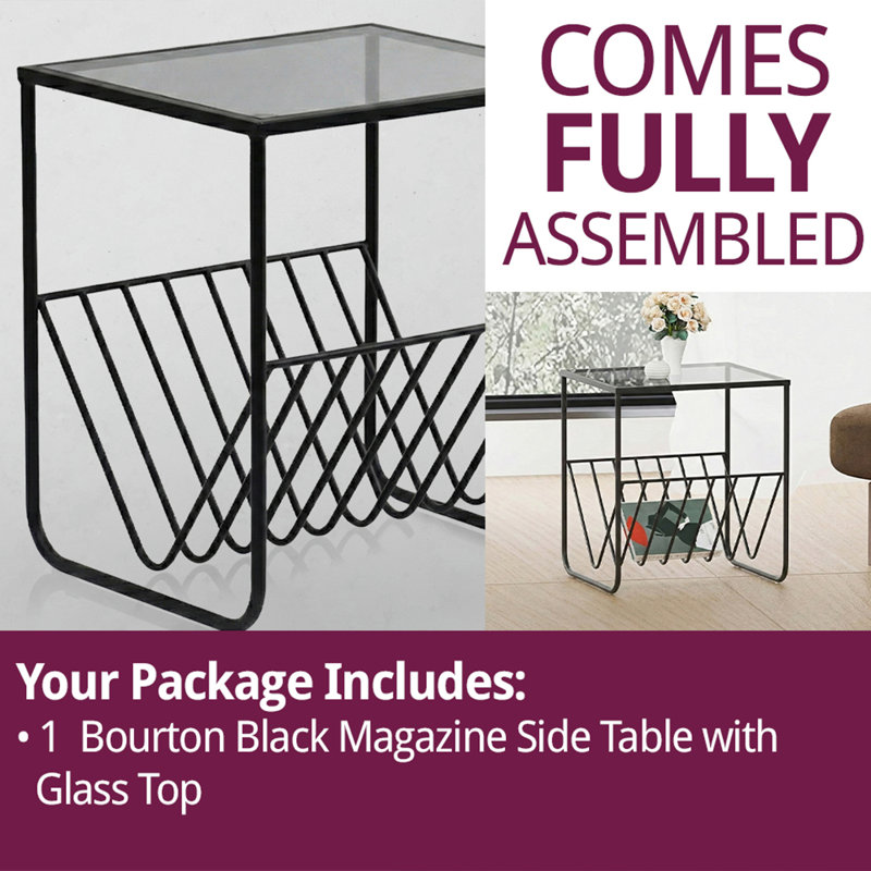 Forsee Glass Top Frame End Table